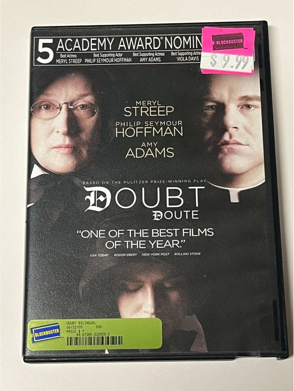 Doubt DVD Widescreen Meryl Streep 2008 Drama Region 1 John Patrick Shanley